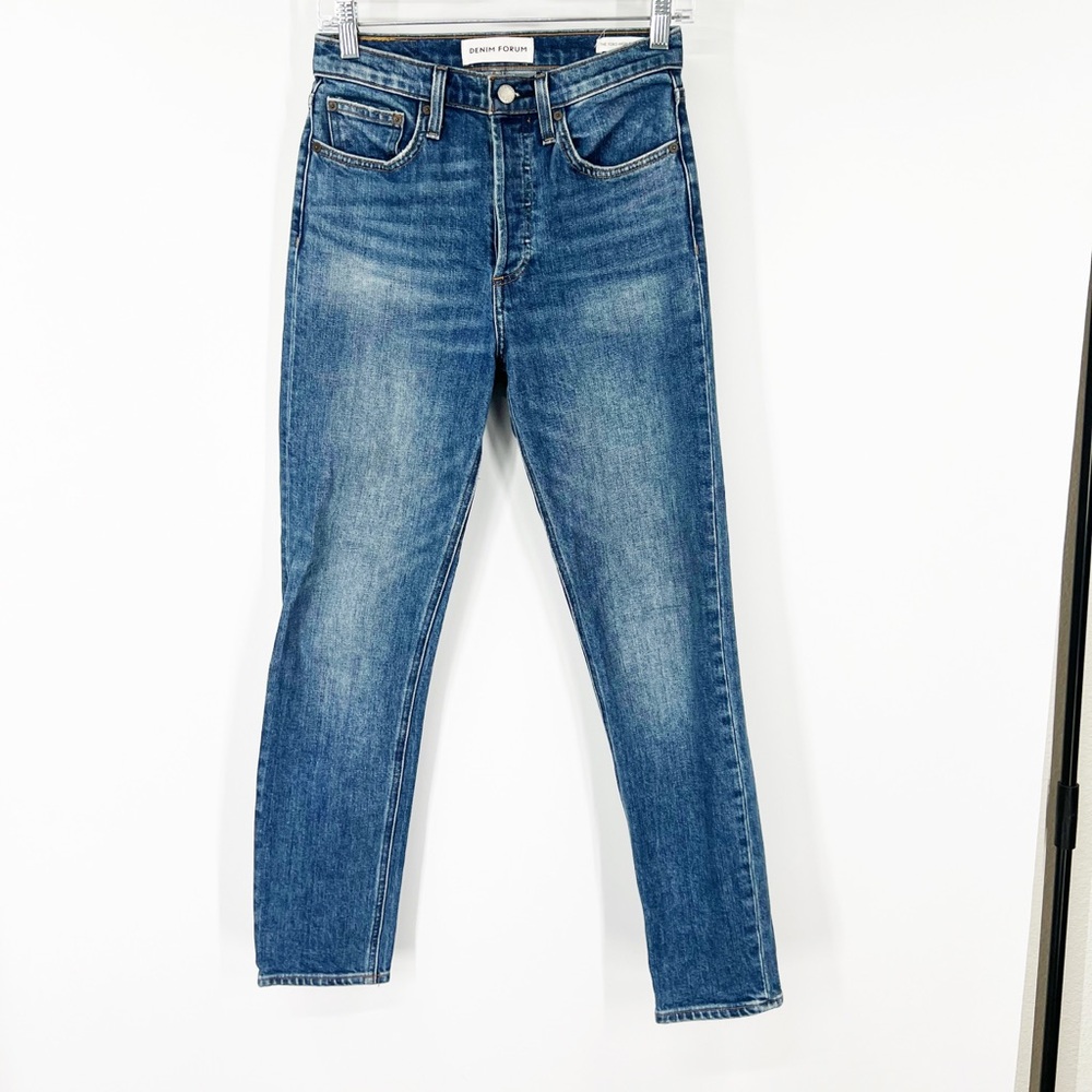 Denim Forum Aritzia The Yoko High Rise Slim Jeans Button Fly